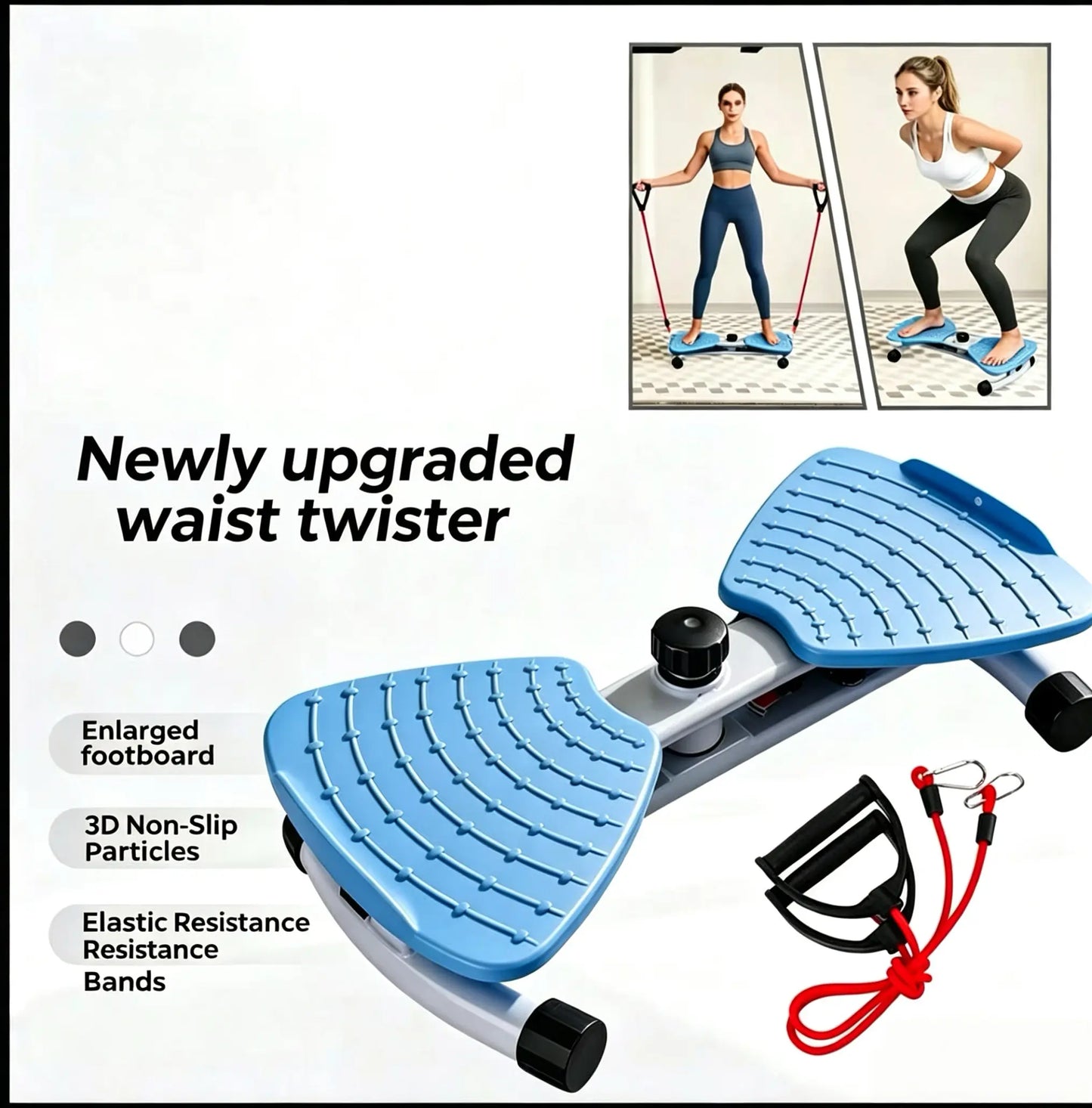 Upgraded Waist Twister Board with Resistance Bands - Home Core Exercise Tool, Ab Training Fitness Equipment for Twisting Workouts, Home Fitness Machine, Recreational Fitness Equipment