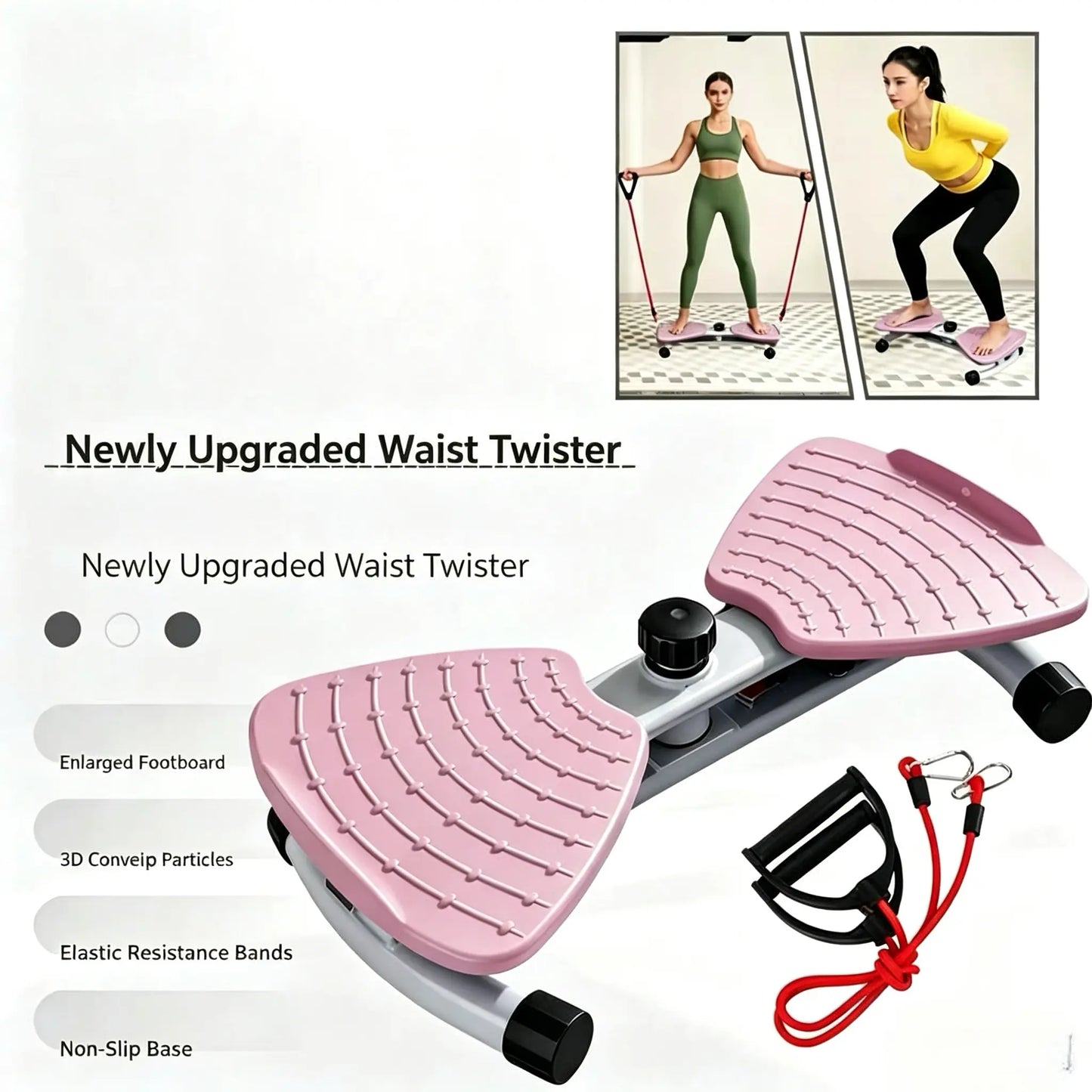 Upgraded Waist Twister Board with Resistance Bands - Home Core Exercise Tool, Ab Training Fitness Equipment for Twisting Workouts, Home Fitness Machine, Recreational Fitness Equipment