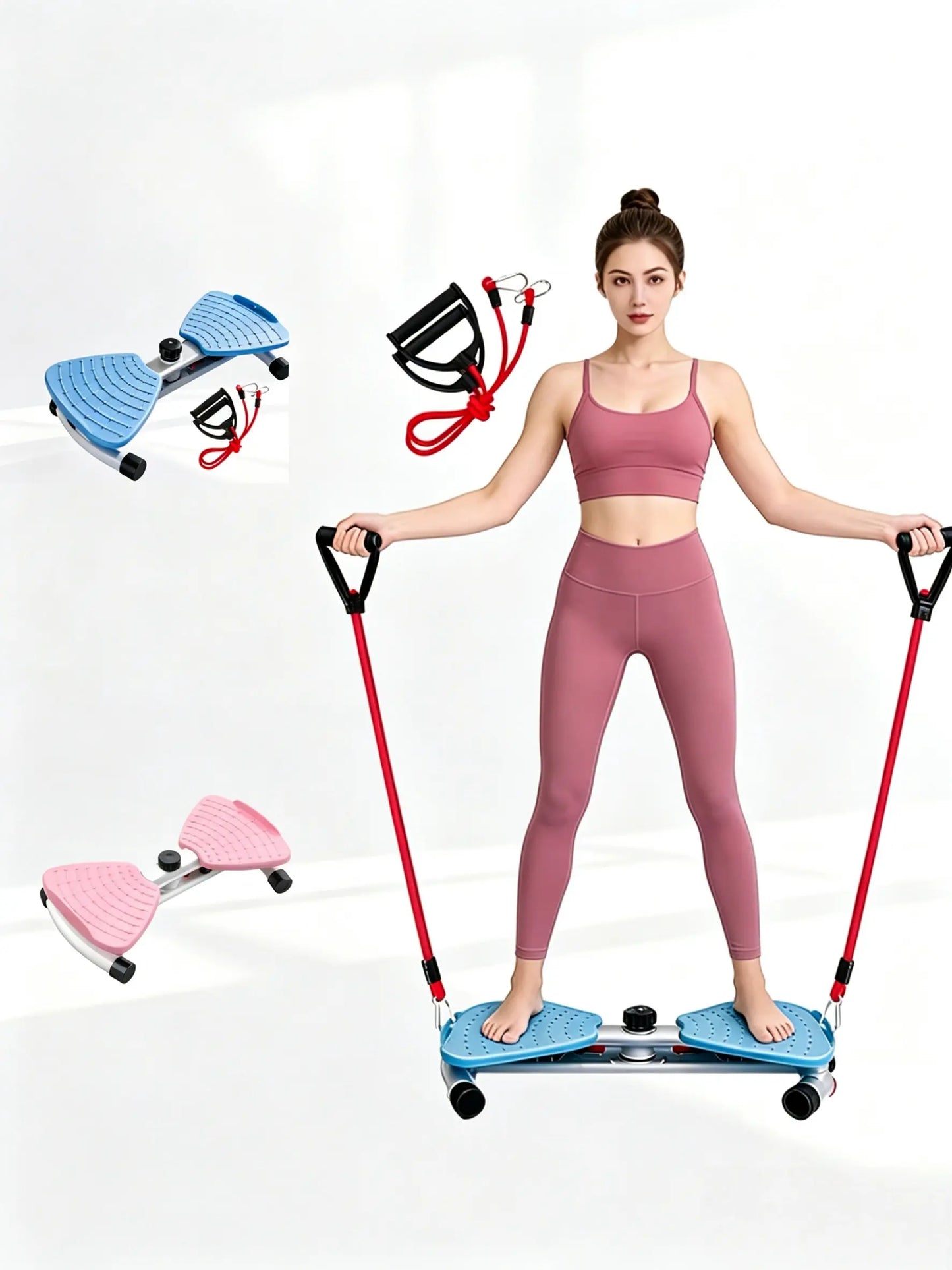 Upgraded Waist Twister Board with Resistance Bands - Home Core Exercise Tool, Ab Training Fitness Equipment for Twisting Workouts, Home Fitness Machine, Recreational Fitness Equipment