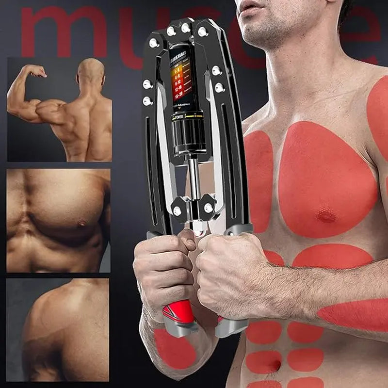 Hydraulic Arm Trainer with Counter, Strength Chest Trainer, Adjustable Chest Trainer, 10-200Kg Hydraulic Arm Trainer, Micro-Bounce, Triangular Structure - Suitable for Training Chest, Shoulder, Back and Arm Muscles at Home Multi-Functional Power Rack Camp
