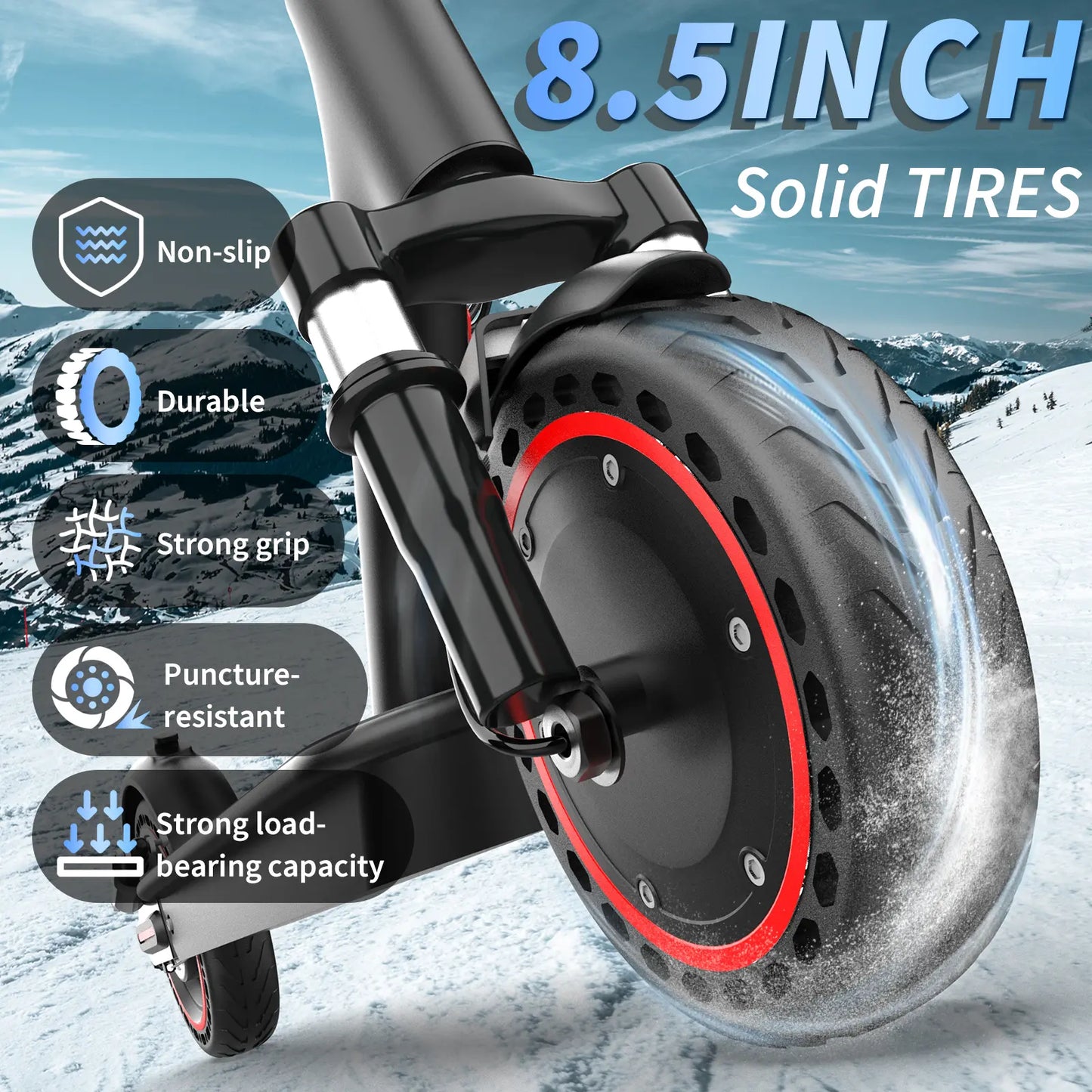 350W Motor Electric Scooter,19Mph Speed,Folding E-Scooter with Dual Suspension,App Controlrange