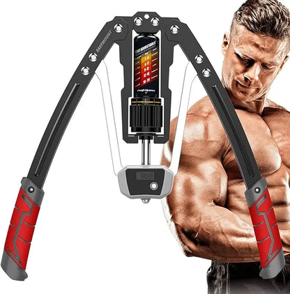 Hydraulic Arm Trainer with Counter, Strength Chest Trainer, Adjustable Chest Trainer, 10-200Kg Hydraulic Arm Trainer, Micro-Bounce, Triangular Structure - Suitable for Training Chest, Shoulder, Back and Arm Muscles at Home Multi-Functional Power Rack Camp