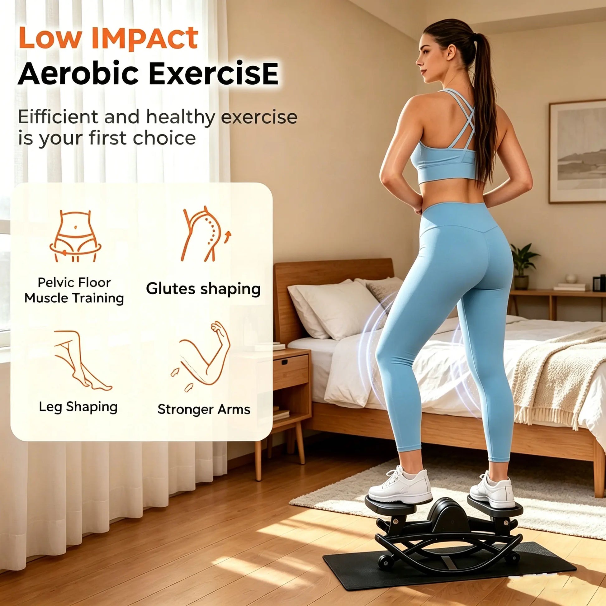 Wetough Rocking Steppers for Exercise at Home, 3D Motion Stair Stepper with Resistance Bands for Full Body Workout & Low-Impact Balance Board, 350 LBS Loading Capacity Exercise Equipment