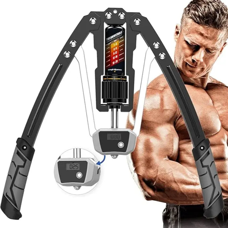 Hydraulic Arm Trainer with Counter, Strength Chest Trainer, Adjustable Chest Trainer, 10-200Kg Hydraulic Arm Trainer, Micro-Bounce, Triangular Structure - Suitable for Training Chest, Shoulder, Back and Arm Muscles at Home Multi-Functional Power Rack Camp