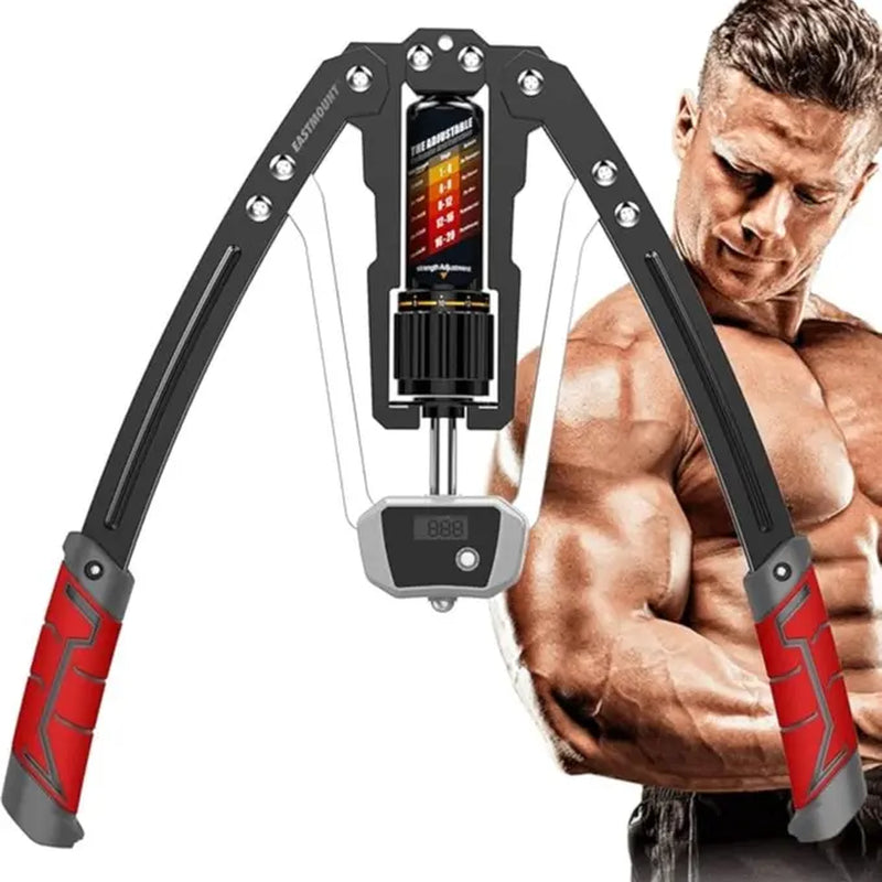 Hydraulic Arm Trainer with Counter, Strength Chest Trainer, Adjustable Chest Trainer, 10-200Kg Hydraulic Arm Trainer, Micro-Bounce, Triangular Structure - Suitable for Training Chest, Shoulder, Back and Arm Muscles at Home Multi-Functional Power Rack Camp