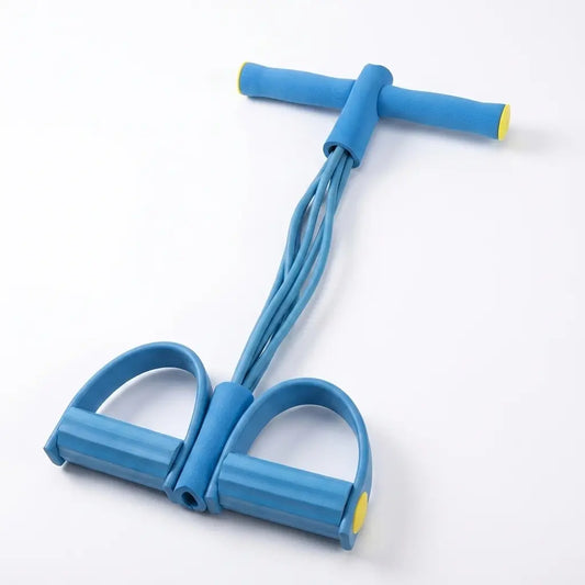 6-Tube Resistance Band Exerciser with Foot Pedals - Portable Size Workout Equipment, Gym Accessories for Home Resistance Training, 16.53X9.64In